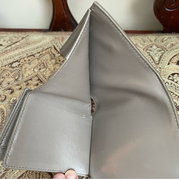 Celine Paris Light Gray Pebbled Leather Trifold Wallet Authentic Made in Italy - Picture 10 of 16